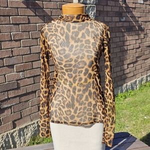Elite Collection sheer leopard top